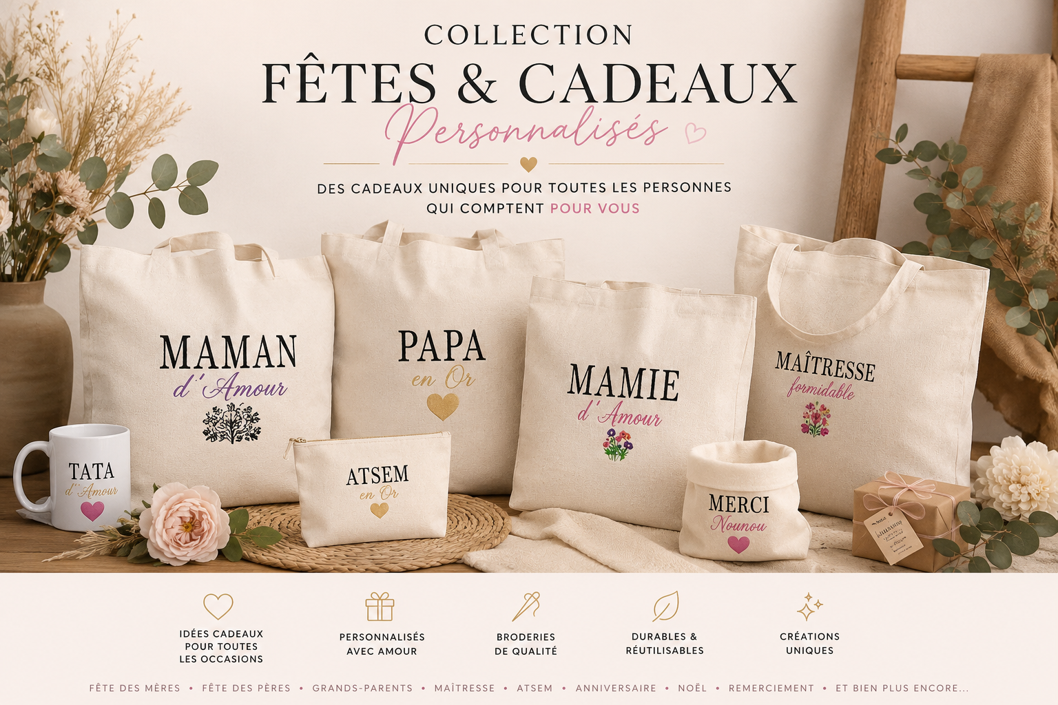 Fêtes & Cadeaux Personnalisés 🎁