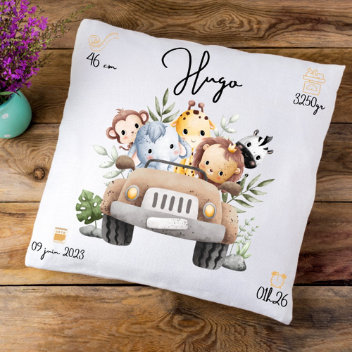 Coussin de naissance personnalisée