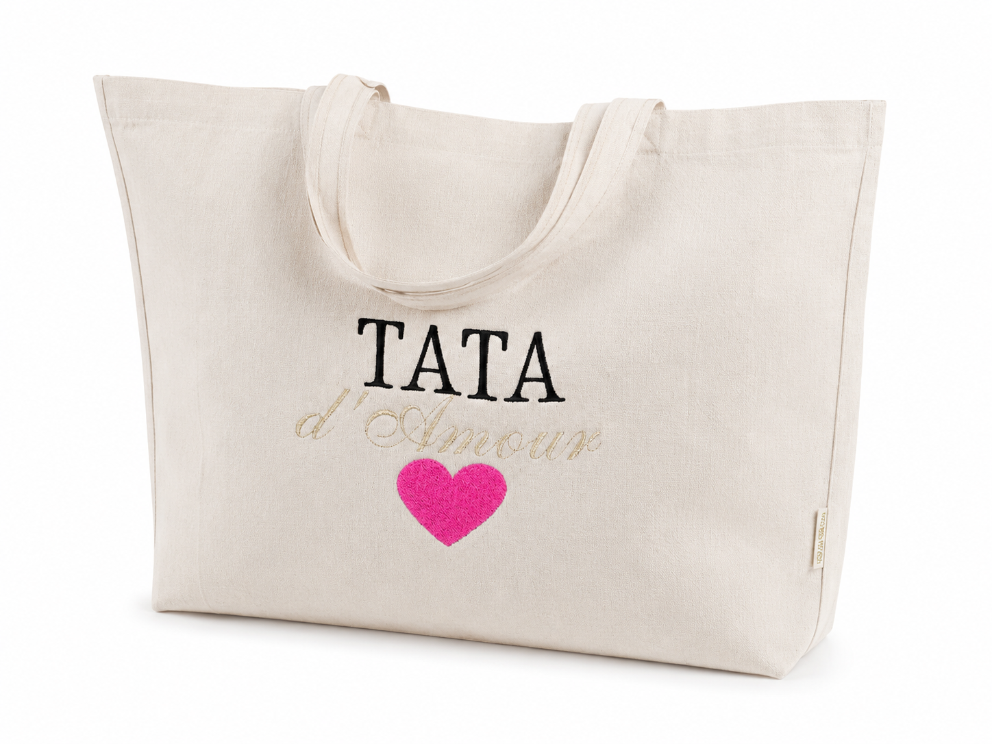 Sac cabas brodé TATA d'Amour ❤️