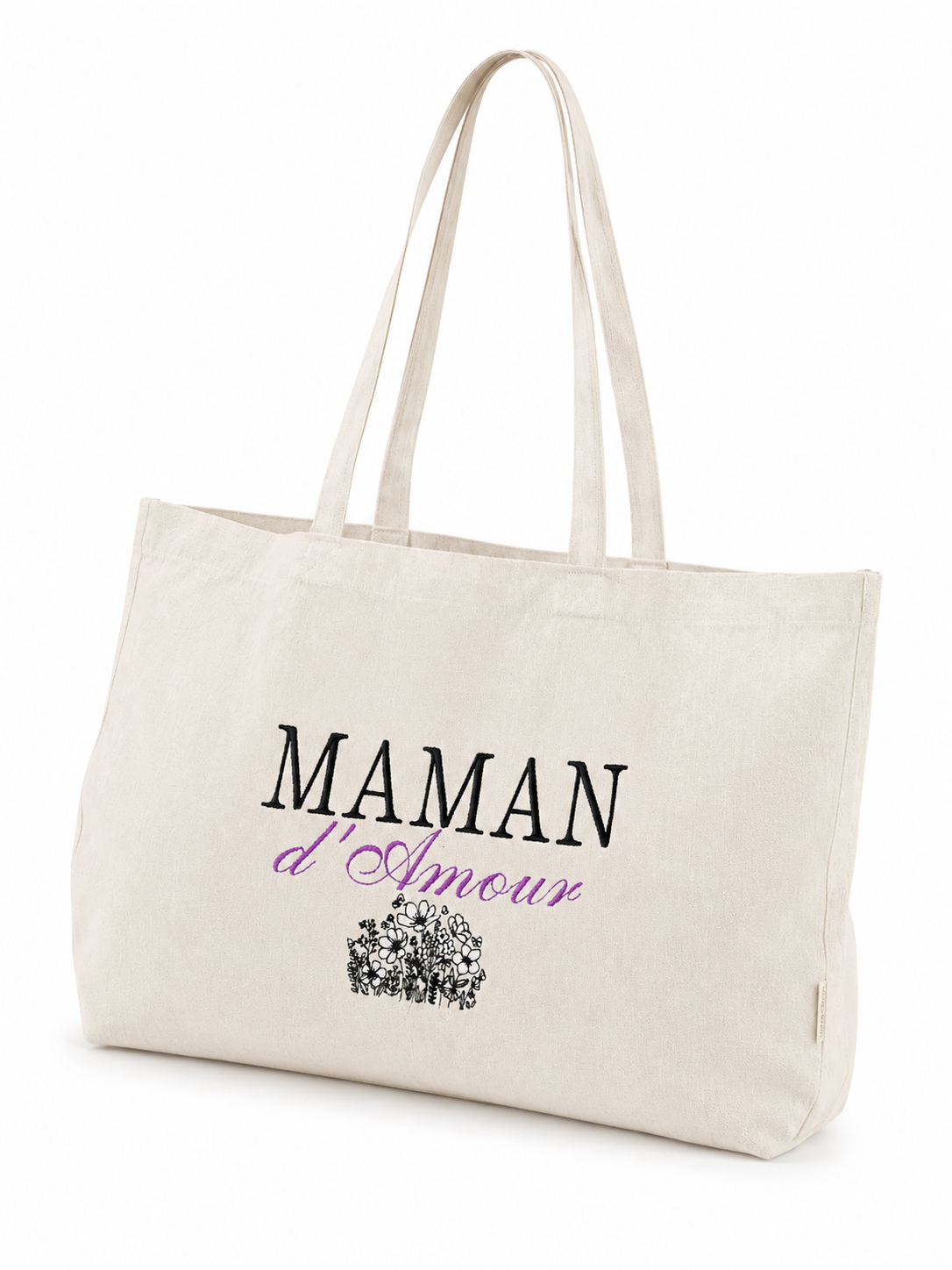 Sac cabas brodé MAMAN d'Amour 🌸